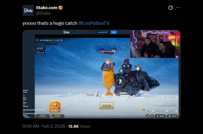 Twitter 258K Stake Ice Fishing Win